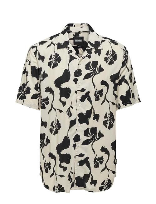 ONLY & SONS Onsdash Life Reg Visc Aop Ss Shirt Noos ONLY & SONS Cream