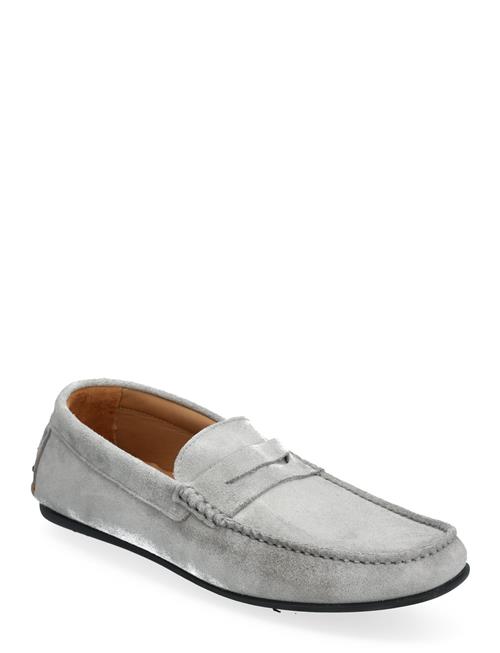 Se Selected Homme Slhsergio Suede Penny Driving Shoe B Selected Homme Grey ved Booztlet