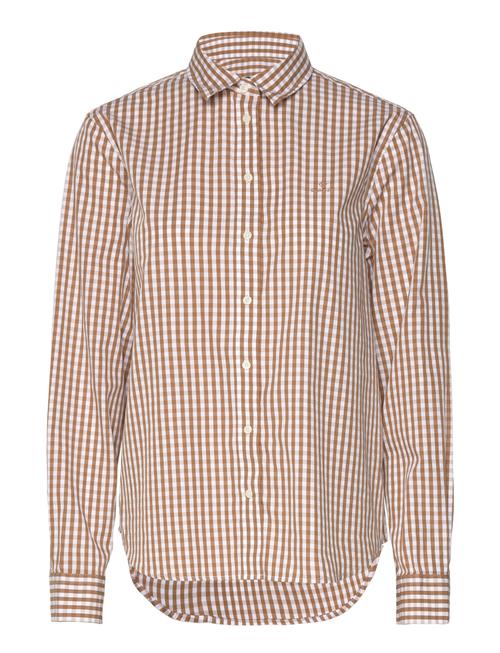 GANT Reg Broadcloth Gingham Shirt GANT Brown