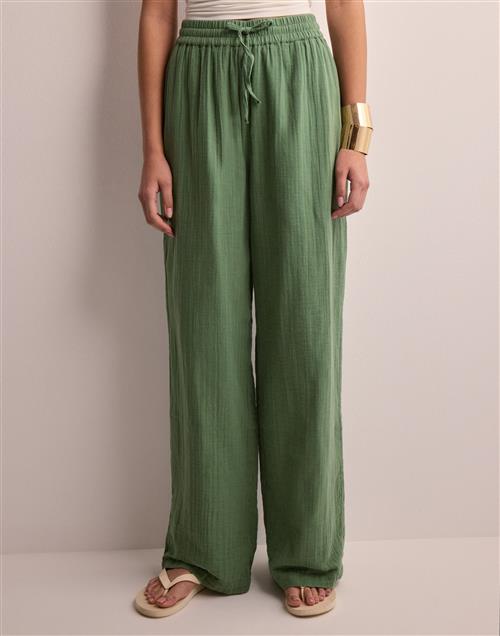 Pieces - Grøn - Pcmastina Hw Wide Pants