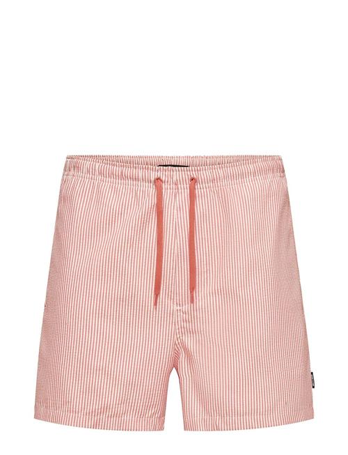 ONLY & SONS Onsted Stripe Seersucker Swim Noos ONLY & SONS Red