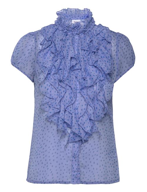 Se Saint Tropez Liljasz Crinkle Ss Shirt Saint Tropez Blue ved Booztlet