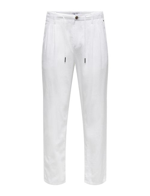 ONLY & SONS Onsleo Crop Linen Mix 0048 Pant ONLY & SONS White