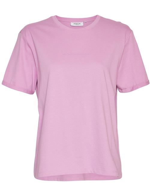 Se MSCH Copenhagen Mschterina Organic Small Logo Tee MSCH Copenhagen Pink ved Booztlet