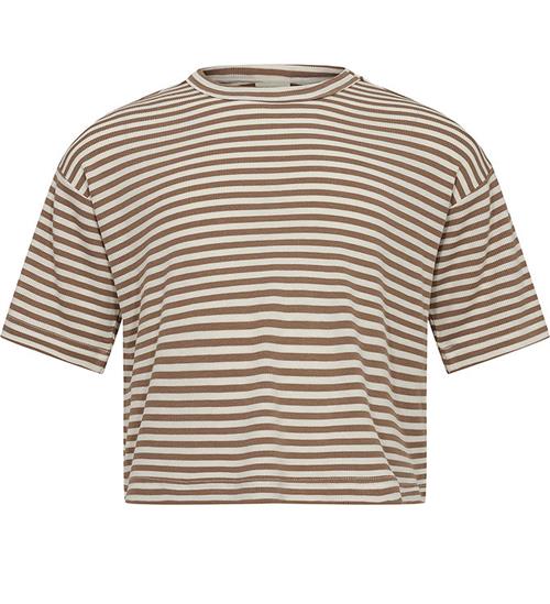 Sofie Schnoor Sofie Schnoor T-shirt - Rib - Viskose - Feluca - Beige Striped