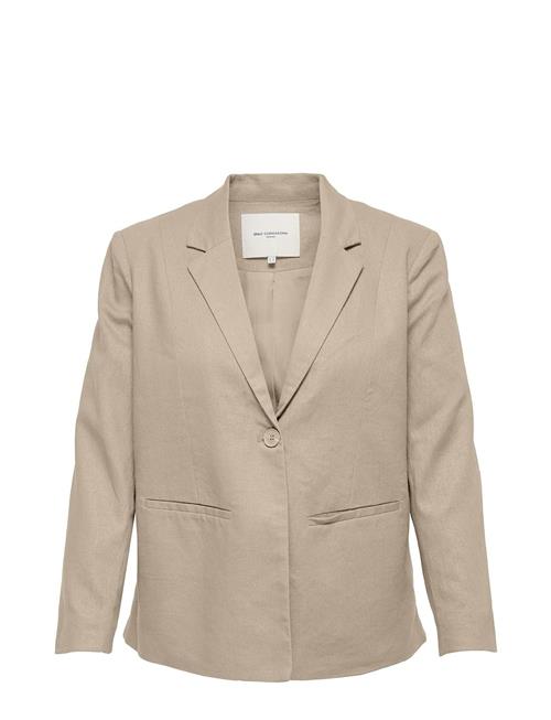 Se Carola-Caro L/S Linen Blazer Tlr ONLY Carmakoma Beige ved Booztlet