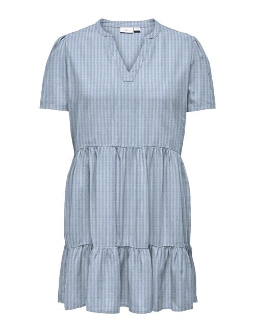 Se ONLY Carmakoma Cartiri-Caro S/S V-Neck Lin Dress Tlr ONLY Carmakoma Blue ved Booztlet