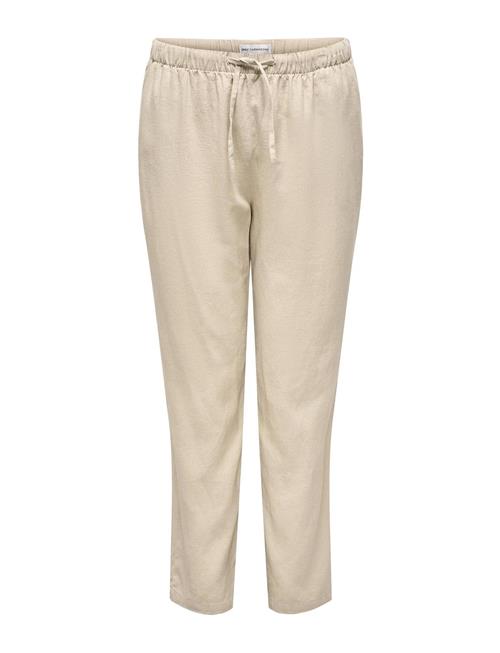 Carcaro Mw Linen Bl Pull-Up Pant Tlr ONLY Carmakoma Beige