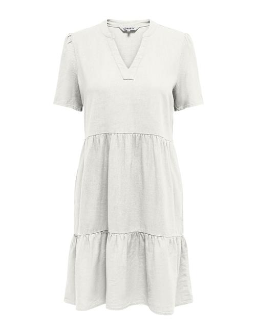 ONLY Onltiri-Caro S/S V-Neck Lin Dress Cc Pnt ONLY White