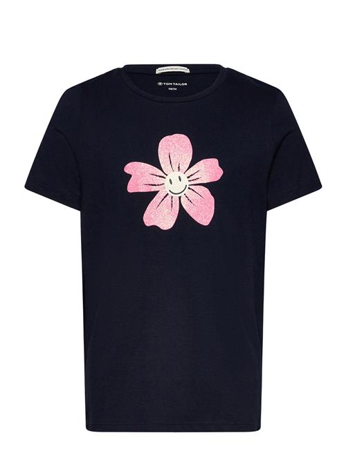 Se Tom Tailor Printed T-Shirt Tom Tailor Navy ved Booztlet