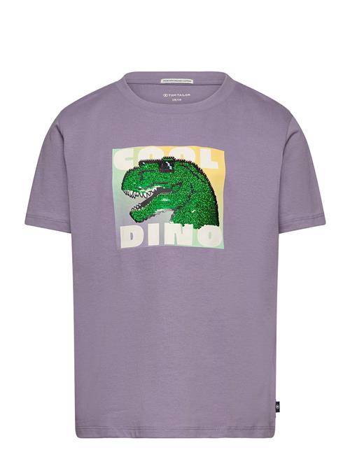 Special Artwork T-Shirt Tom Tailor Purple