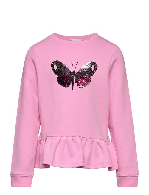 Se Tom Tailor Sequins Volant Sweatshirt Tom Tailor Pink ved Booztlet