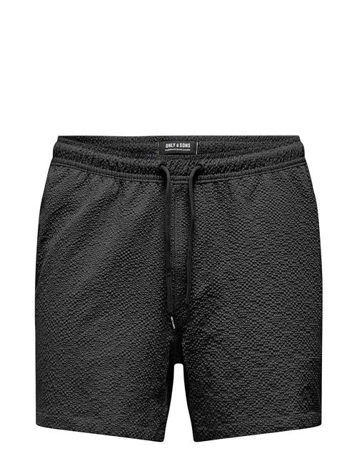 Onsted Life Solid Seersucker Swim Noos ONLY & SONS Black