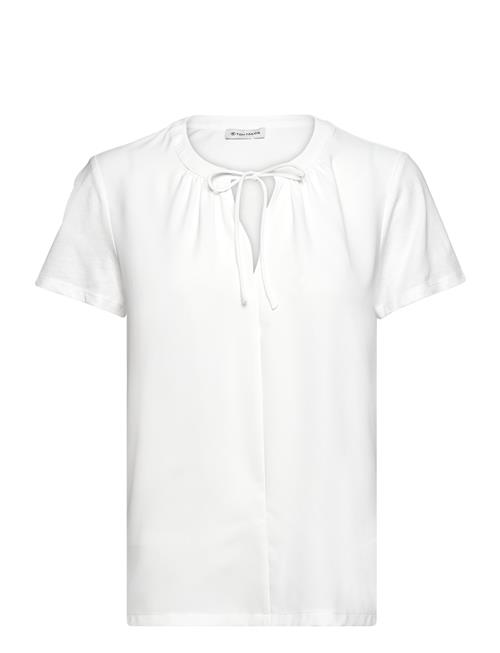 Se T-Shirt Fabric Mix Tom Tailor White ved Booztlet