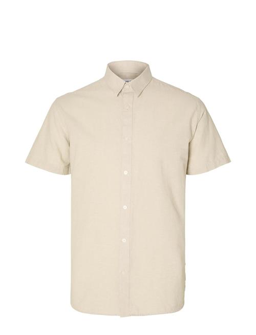 Selected Homme Slhregkylian-Linen Shirt Ss Classic Selected Homme Beige