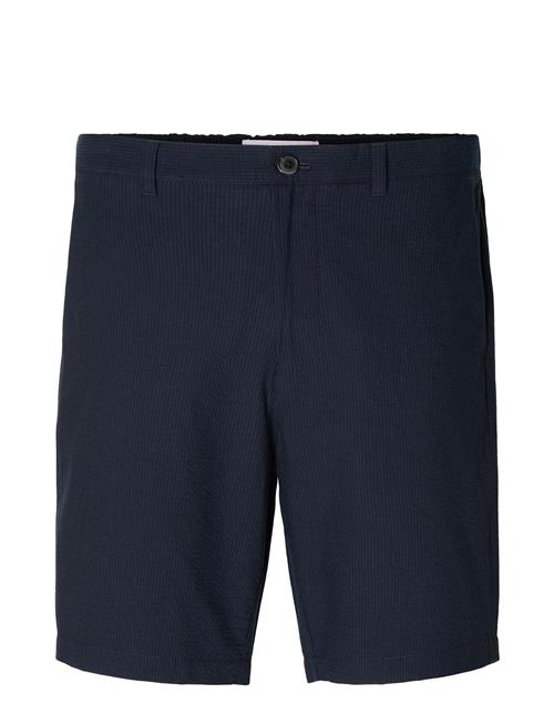Slhregular-Karl Seersucker Shorts Selected Homme Blue