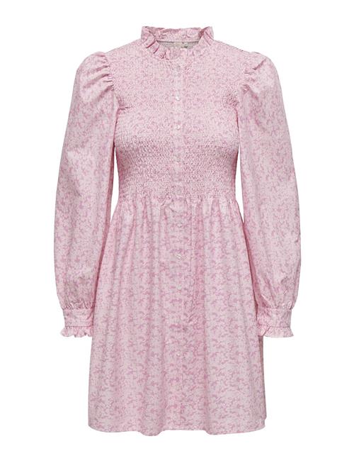 ONLY Onlpi Aspen L/S Smock Dress Wvn Cs ONLY Pink