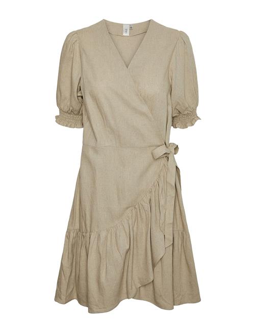 YAS Yasflaxy Ss Wrap Dress Noos YAS Beige