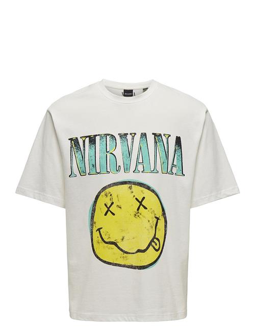 ONLY & SONS Onsnirvana Lic Rlx Ss Tee ONLY & SONS White