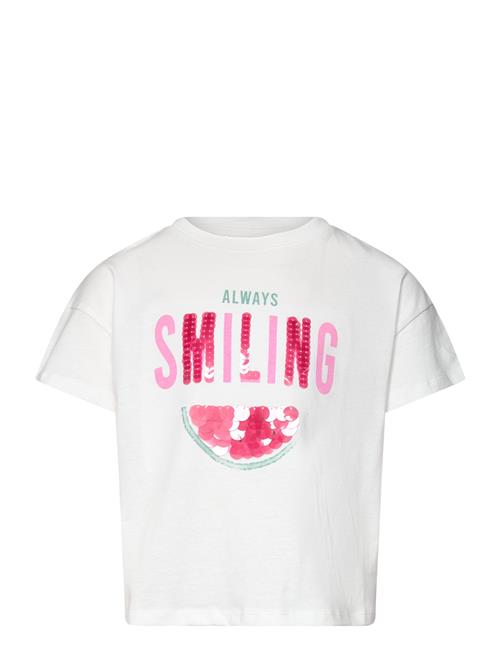 Mango Sequined Message T-Shirt Mango White