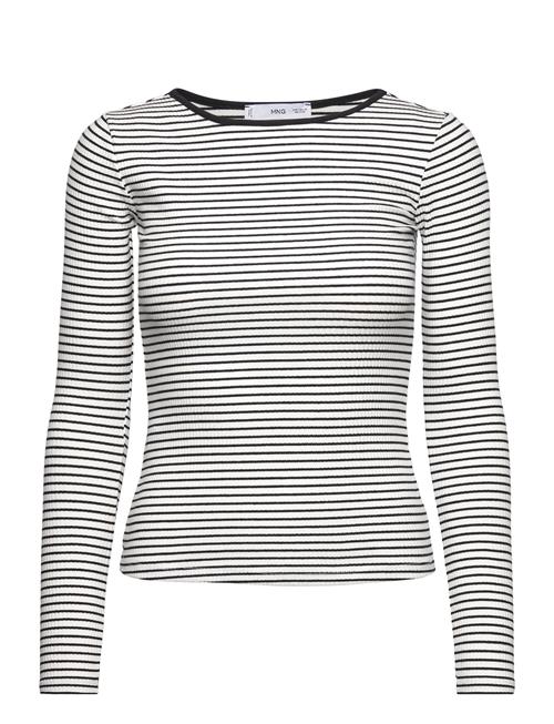 Mango Striped Rib T-Shirt Mango Black