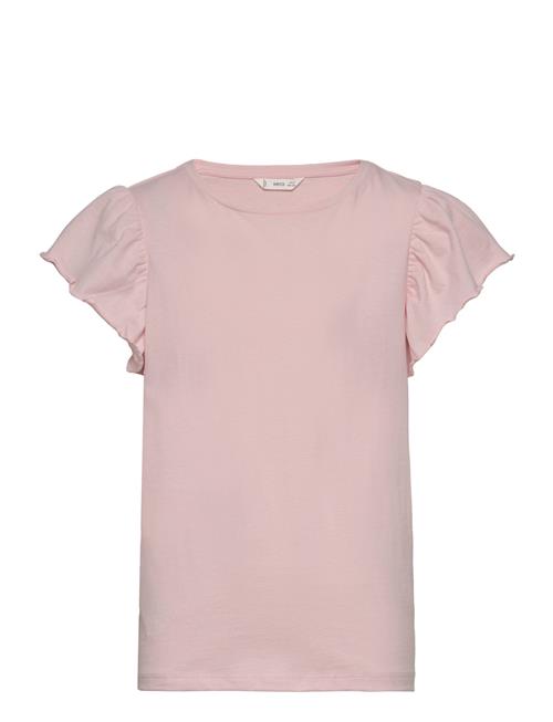 Mango Short-Sleeved Ruffle T-Shirt Mango Pink