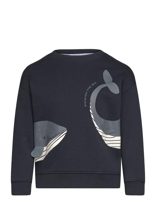 Se Mango Printed Cotton Sweatshirt Mango Navy ved Booztlet