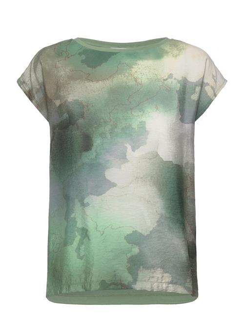 Se Tamaris Apparel Albony Printed Drop Shoulder Round Neck Tee Tamaris Apparel Green ved Booztlet