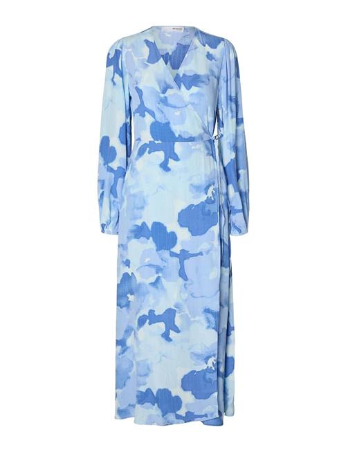 Selected Femme Slfsusie L/S Aop Ankle Wrap Dress Noos Selected Femme Blue