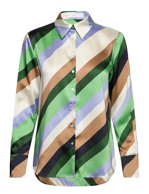 Mango Satin Striped Shirt Mango Beige