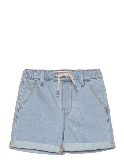 Elastic Waist Denim Bermuda Shorts Mango Blue