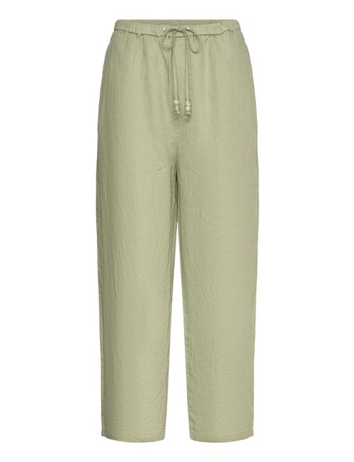 100 Linen Trousers Mango Green