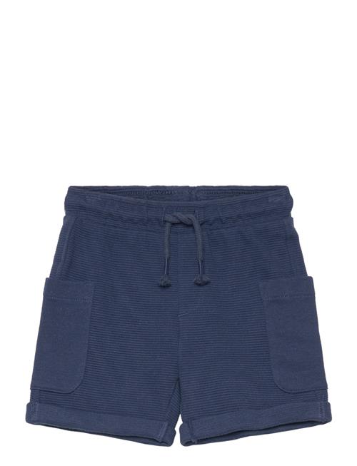 Mango Textured Cotton-Blend Bermuda Shorts Mango Navy