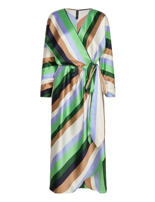 Mango Striped Satin Dress Mango Beige