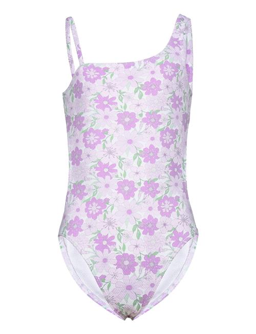 Mango Floral Print Swimsuit Mango Purple