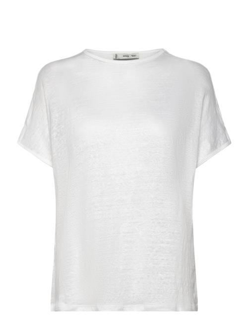 Se 100% Linen T-Shirt Mango White ved Booztlet