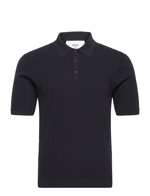 Se Wax London Naples Polo Vertical Knit Midnight Wax London Navy ved Booztlet