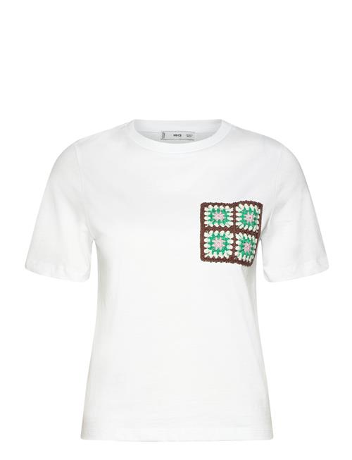 Mango Crochet T-Shirt With Pocket Mango White