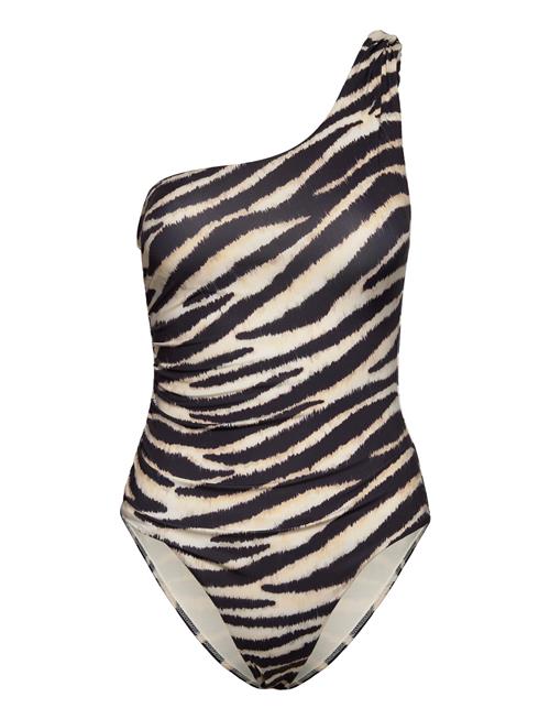 Mango Animal Print Swimsuit Mango Beige