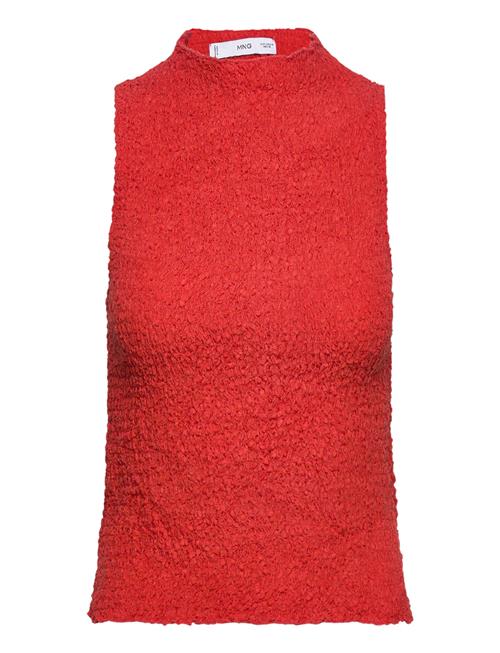 Mango Ruched-Texture Top Mango Red