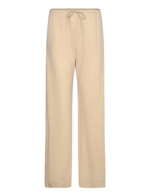 Mango Wideleg Trousers With Elastic Waist Mango Beige