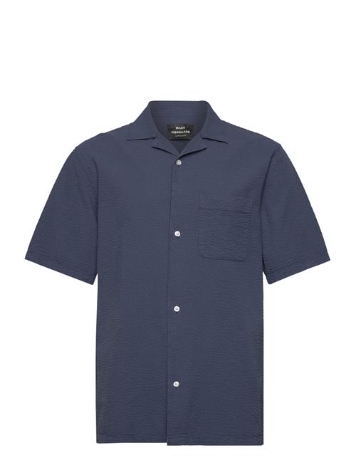 Seersucker Kenji Shirt Ss Mads Nørgaard Blue