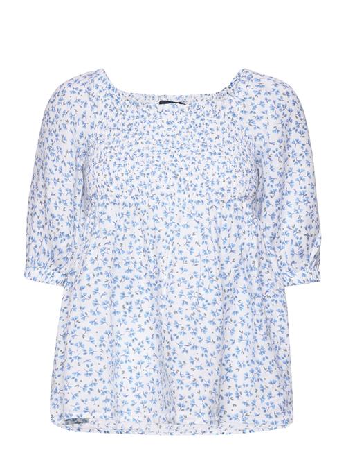 Se Lexington Clothing Hazel Printed Linen Smock Top Lexington Clothing Blue ved Booztlet