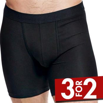 Bread & Boxers Bread and Boxers Brief Boxer Long Leg 3P Sort økologisk bomuld Medium Herre