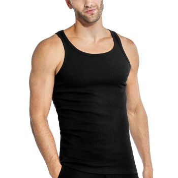 Bread & Boxers Bread and Boxers Ribbed Tank Top 2P Sort økologisk bomuld X-Large Herre