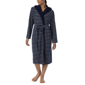 Se Schiesser Women Terry Bathrobe Marineblå Small Dame ved Timarco