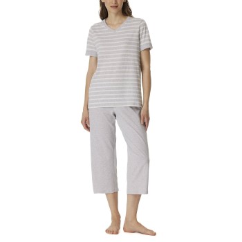 Se Schiesser Women Three Quarter Pyjamas Hvid/Grå bomuld 42 Dame ved Timarco