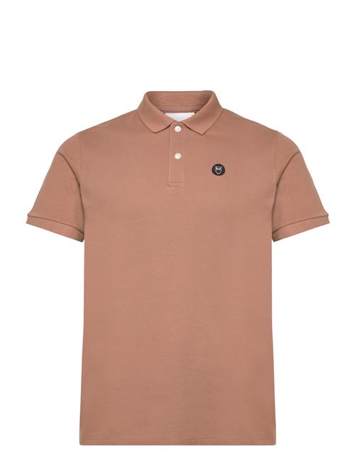 Knowledge Cotton Apparel Basic Badge Polo - Gots/Vegan Knowledge Cotton Apparel Brown