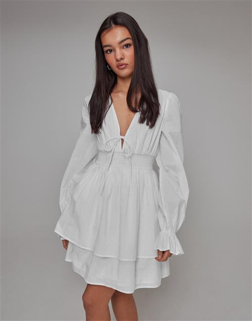 Nelly - Hvid - Fancy Smock Dress