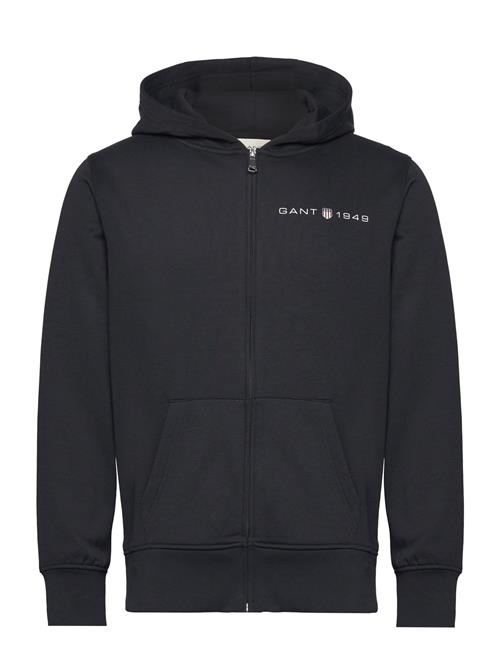 Printed Graphic Full Zip Hoodie GANT Black